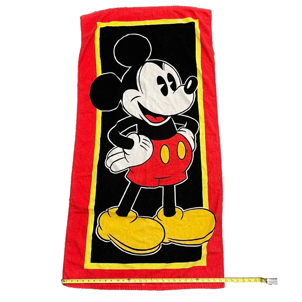 Vintage Disney Mickey Mouse Beach Towel Pool Bath Sheet 100% Cotton